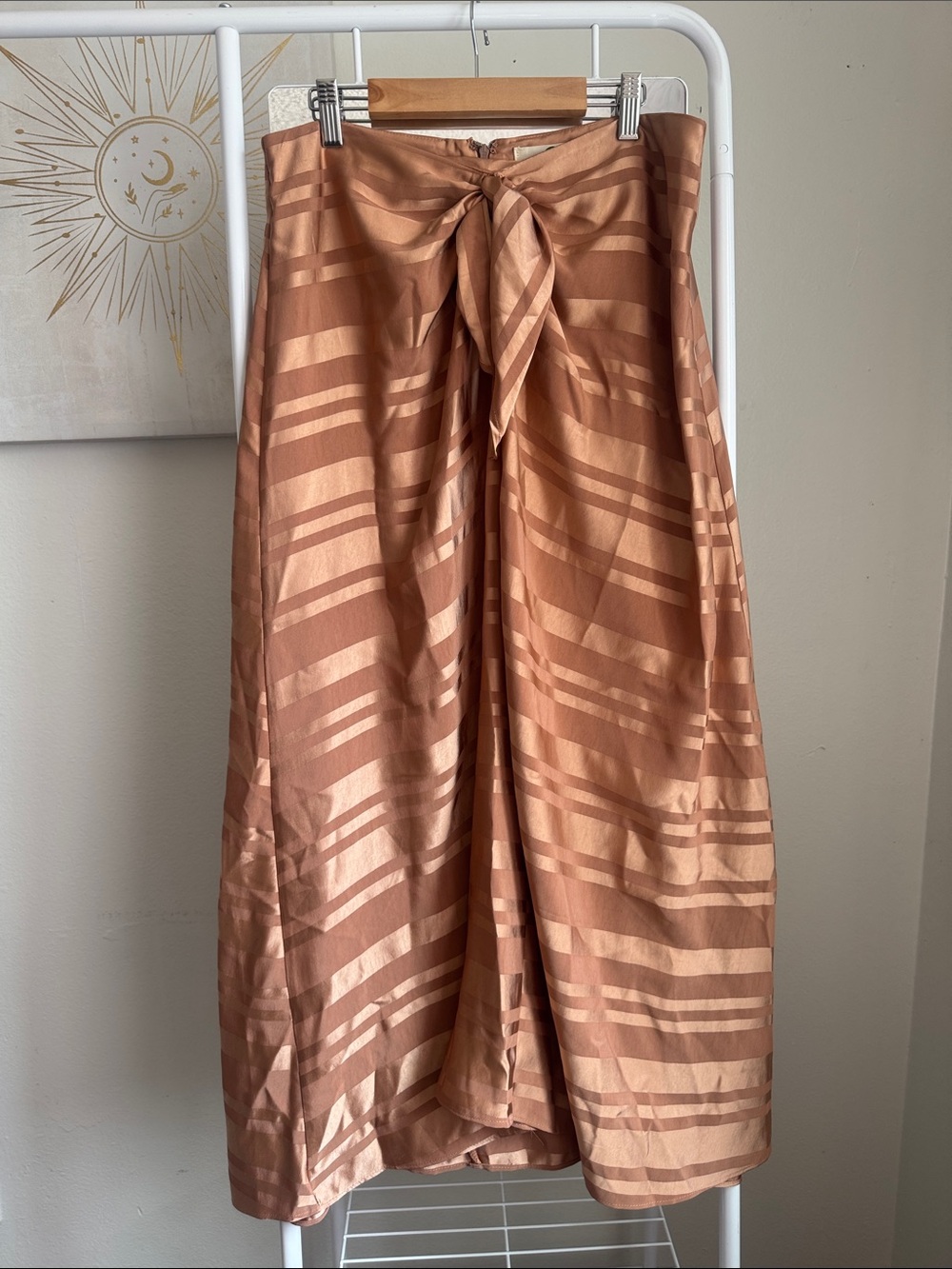 Tie-Front Maxi Skirt in Copper Stripe Women’s Large